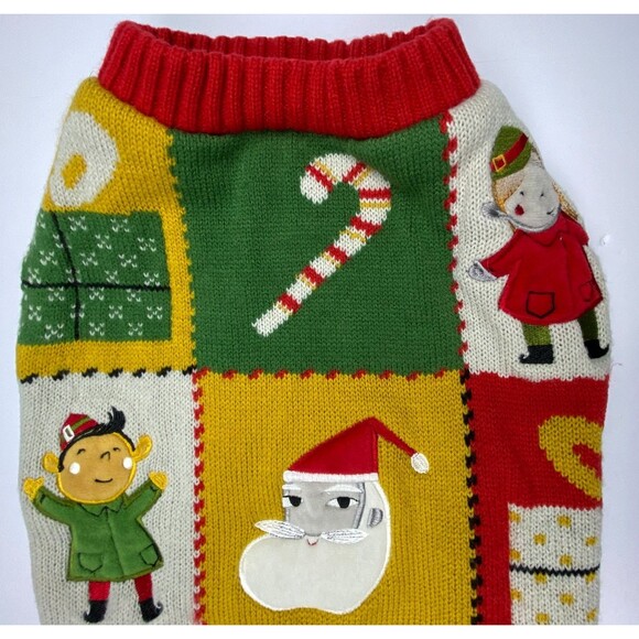 Ugly Christmas Sweater for Dog Size Medium Holiday Santa Elf Reindeer Candy Cane - Picture 2 of 9